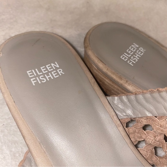 Eileen Fisher Aloe Woven Leather Slide On Mules - Picture 8 of 11
